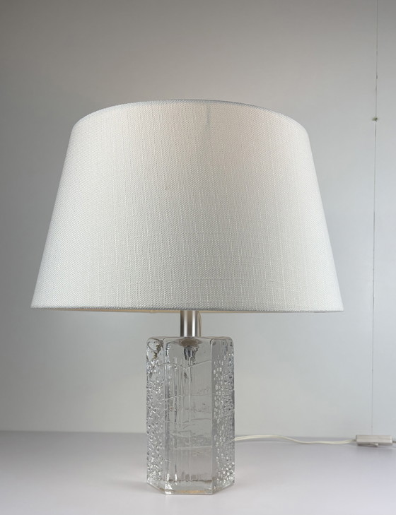 Image 1 of Massief vintage kristallen tafellamp van Willem Heesen voor Royal Leerdam, 1967 