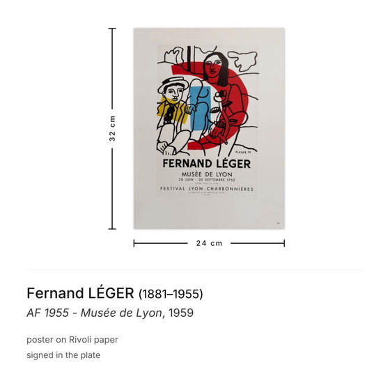 Image 1 of Fernand LÉGER AF 1955 - Musée de Lyon poster 1959