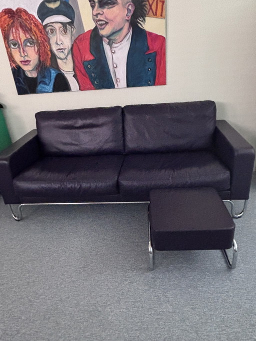Gispen AD 3 in Aubergine Kleur Leer – banken, Leather, Metal (photo 2 of 4)