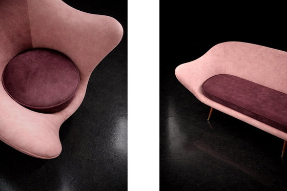 Image 1 of Vintage Mid-Century Space Age Velours Loungeset van Paged, 1972, set van 3