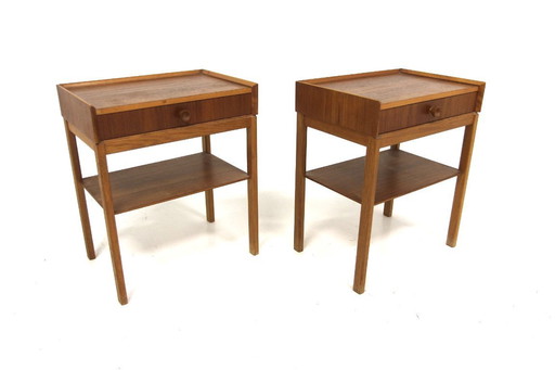 Set of 2 Scandinavian teak bedside tables, Sweden, 1960