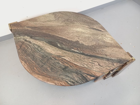 Image 1 of Vintage marmeren salontafel uit de jaren 70.