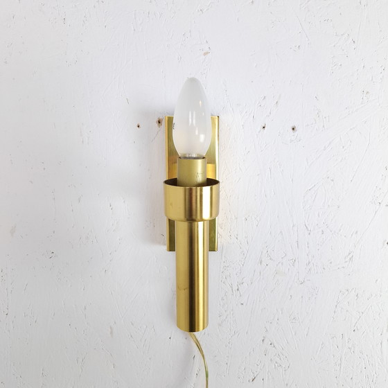 Image 1 of Wandleuchte aus Messing, Design der Mitte des 20. Jahrhunderts