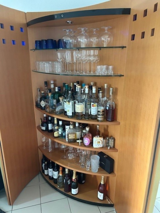 Image 1 of Mobile bar Reim Interline – un classico del design di Peter Maly, legno massello, illuminazione interna