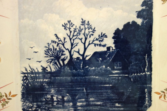 Image 1 of Antiek decoratief bord Sarreguemines