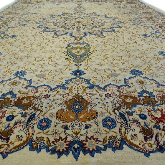 Image 1 of Exklusiver, halb antiker XXL-Keshan-Teppich – 428 x 318 cm – handgeknüpfter Perserteppich