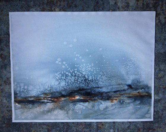 Image 1 of Der erste Schnee fällt, Aquarell und Mischtechnik auf 300-Gramm-Aquarellpapier.