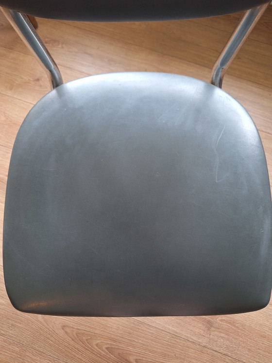 Image 1 of Sedia con struttura tubolare cromata e pelle Wit 3011