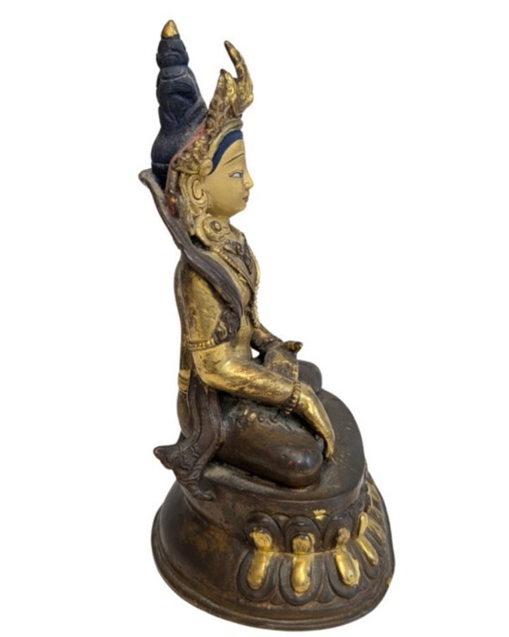 Tara Verde Bronce Dorado – Región del Himalaya – Objetos decorativos, Bronze, Gold (photo 3 of 9)