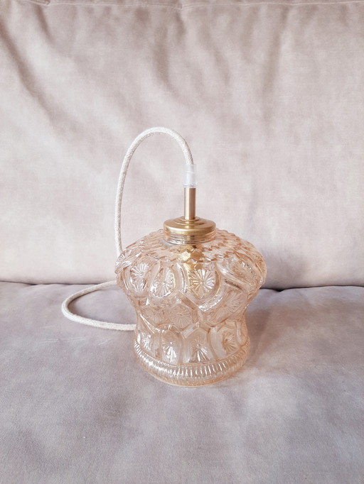 Vintage bubble hanglamp | Vintage bol amberkleur jaren 60