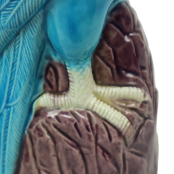 Image 1 of Paire de perroquets émaillés turquoise