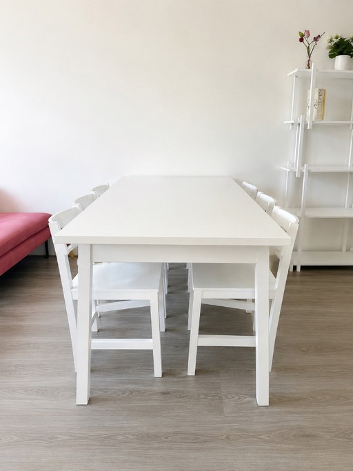 Table Shaker originale Atelier Van Lieshout (AVL) 200 x 100 cm + 6 chaises