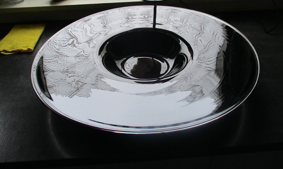 Image 1 of Large Bowl, 58 cm, 4.5 KG, Black With Transparent Piping, Made In Denmark
