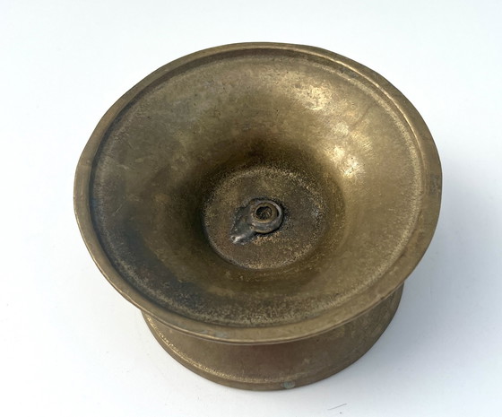 Image 1 of Vintage brass candlestick – 1960s – solid – chalice shape