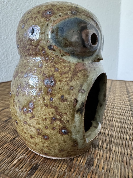 Image 1 of Portavelas de cerámica con forma de búho de Guy Baudat