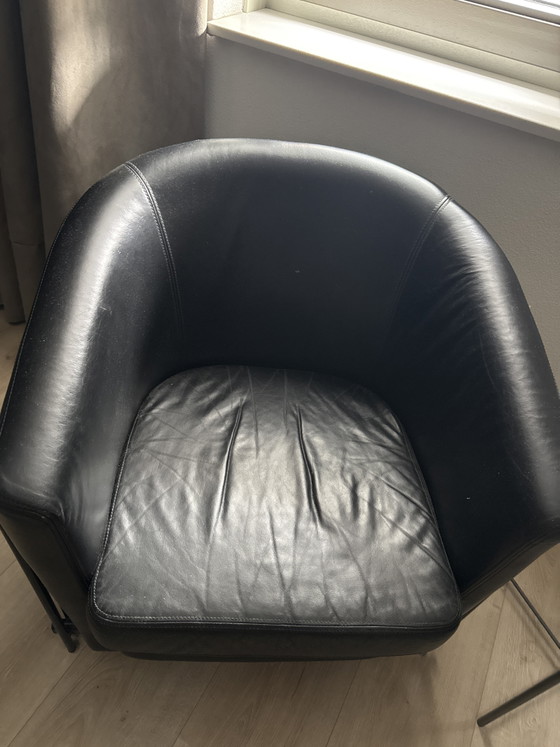 Image 1 of Poltrona Touché in pelle nera
