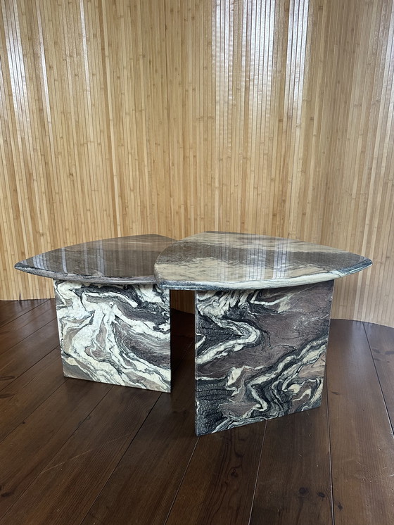 Image 1 of Set di tavolini vintage in marmo Mimi