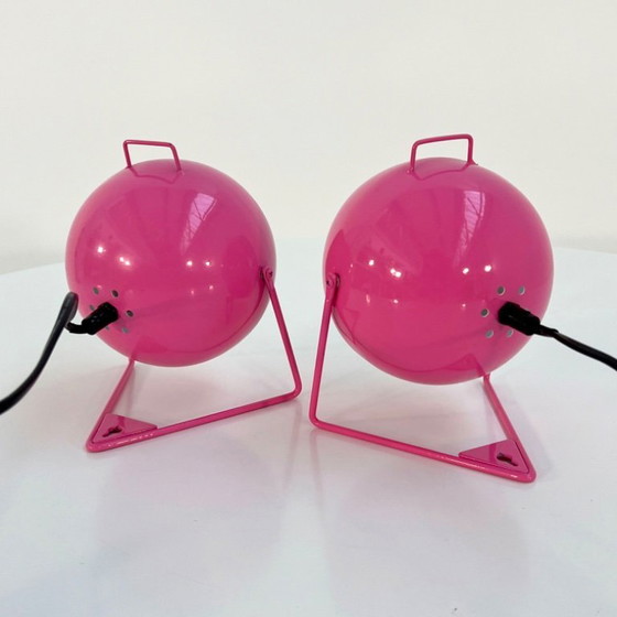 Image 1 of Coppia di lampade da tavolo o da parete Pink Eye, anni '70