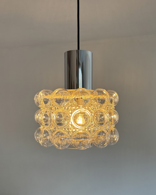 1960s, Helena Tynell for Limburg, Mid Century Vintage Lamp, Bubble Glass, Pendant Lamp, Germany, Minimalism, Space Age 