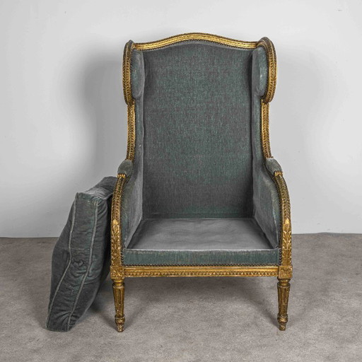 Prachtige bergère oorfauteuil Louis XVI