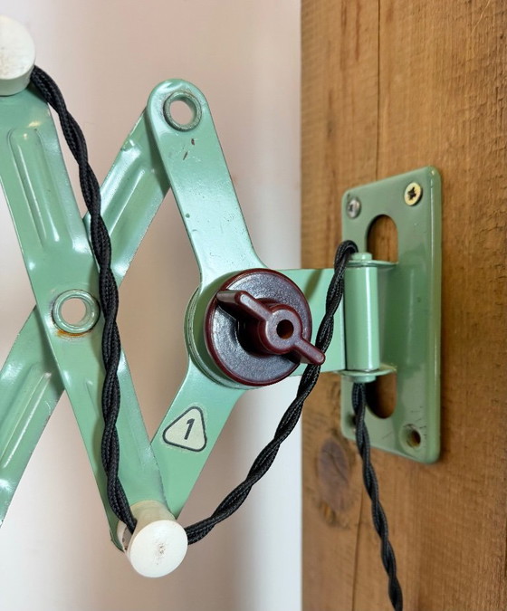 Image 1 of Industrial East German Scissor Lamp from VEB Zweckleuchtenbau Dresden, 1950s