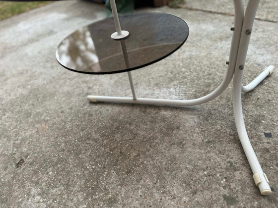 Coffee Oval Table with Metal Legs and Smoky Glass Top, 1990s, Coffee table books, Scandinavian (photo 3 of 9)