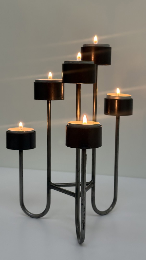 Image 1 of Candeliere vintage in metallo di Tommy Larsen Design, design scandinavo, dalla Danimarca