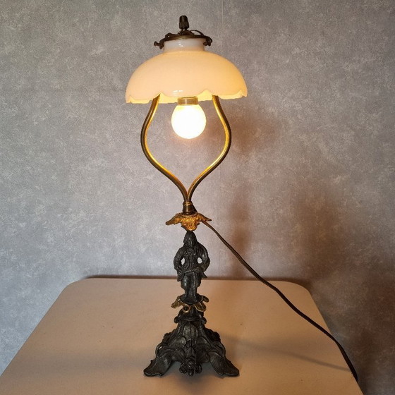 Image 1 of Lampe de bureau en régule 'Gentil Homme' Art Déco