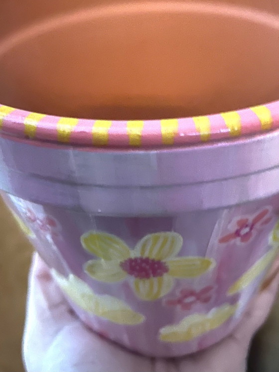 Image 1 of Vaso + piattino dipinti a mano