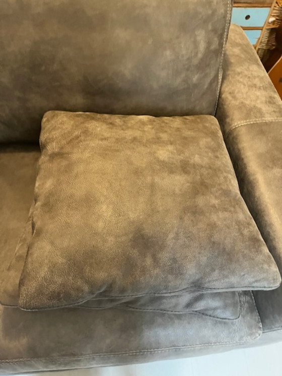 Image 1 of Sillón Loveseat Sillón Sofá Cuero Gris Materias Primas