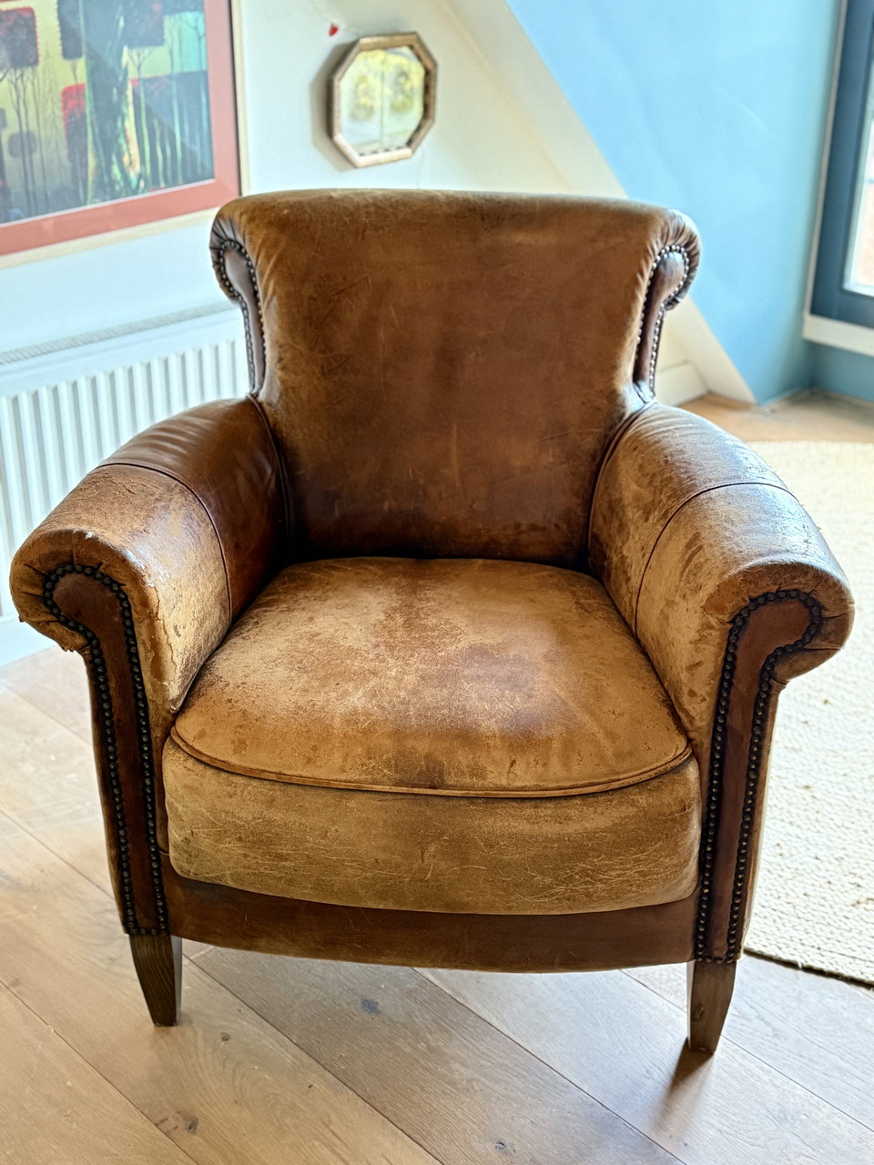 Leather Vintage Chairs Vintage Schaaplederen Fauteuil €450 Whoppah