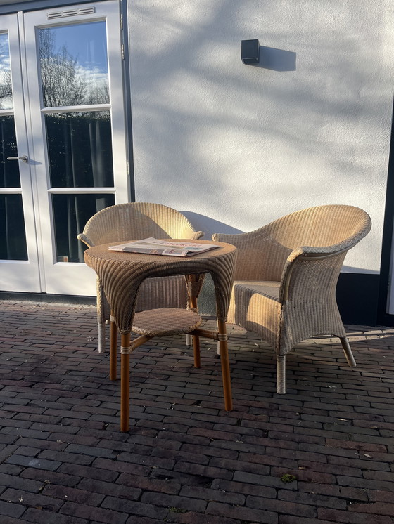 Image 1 of Ensemble de véranda/jardin Lloyd Loom (Vincent Sheppard) : 2 chaises et une table