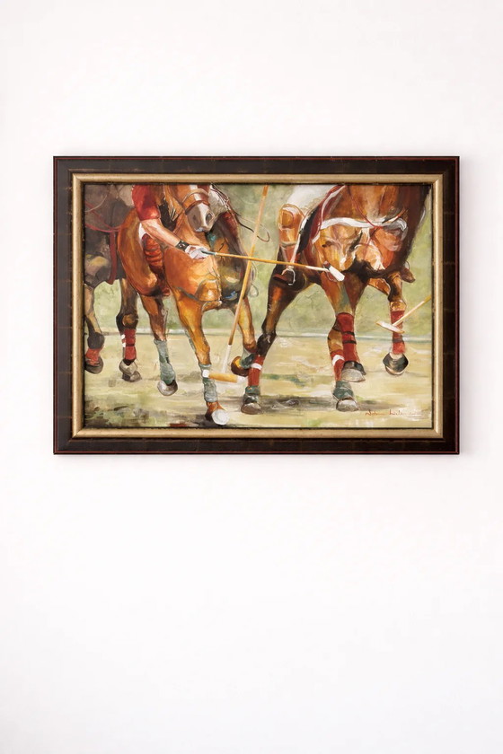 Sabine Nielsen – Escena monumental de polo – Óleo sobre lienzo – 120 x 100 cm (2001) – Pinturas y dibujos (photo 2 of 5)