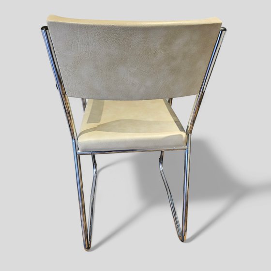 Image 1 of vintage chrome leather bar stool chair Bauhaus van der Stroom armchair