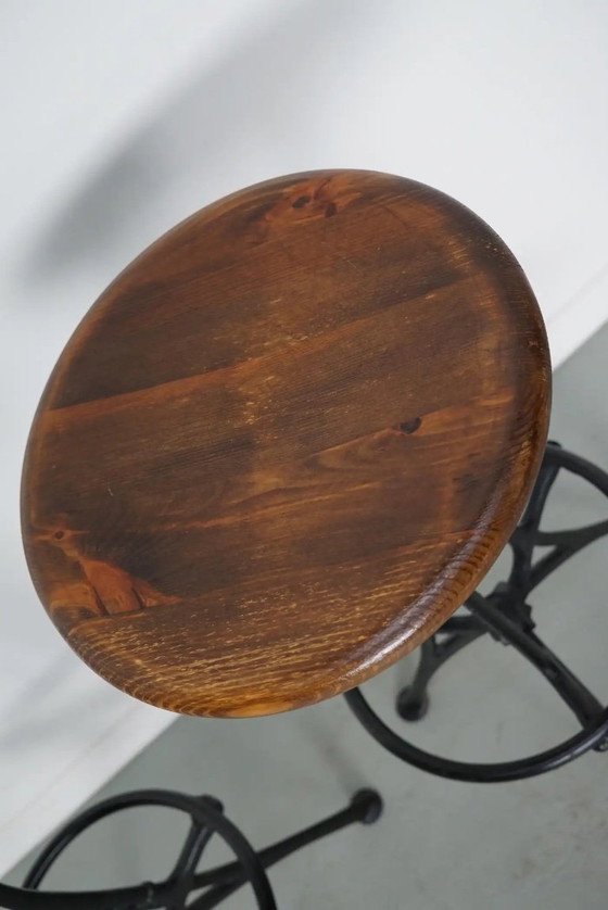 Image 1 of Set of Italian industrial workshop stools / bar stools