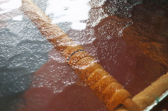 Image 1 of Carrello da portata in bambù e vetro smerigliato, anni '60