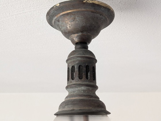 Image 1 of Paire de suspensions vintage style « Luzette » – Bauhaus / Art déco français – Recâblées