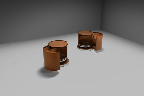 Image 1 of Set of Round Wooden Dry Bars by Mario Sabot, Italy 1970s