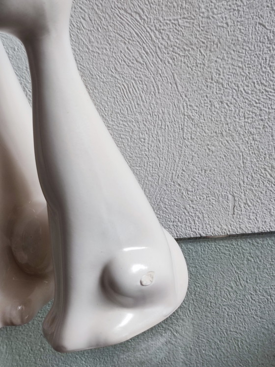 Image 1 of Vintage keramieken poezen katten kat poes beeldje beeldjes wit Retro