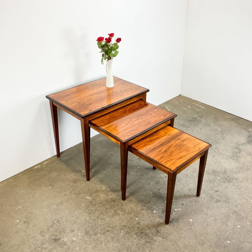 Set of 3 tables from Denmark, rosewood, 1960s