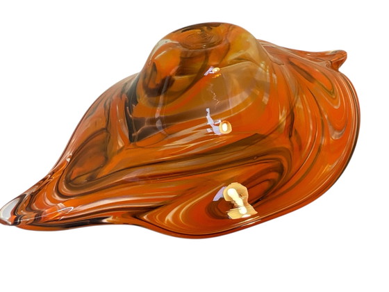 Image 1 of XXL Glazen schaal van Römische Glashütte  L 48cm  - jaren ’70