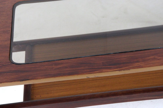 Image 1 of Vintage coffee table with glass and magazine rack 'Bristol'