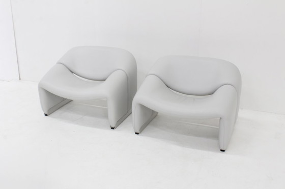 Image 1 of Set van 2 Artifort Groovy fauteuils F598 Pierre Paulin in leder