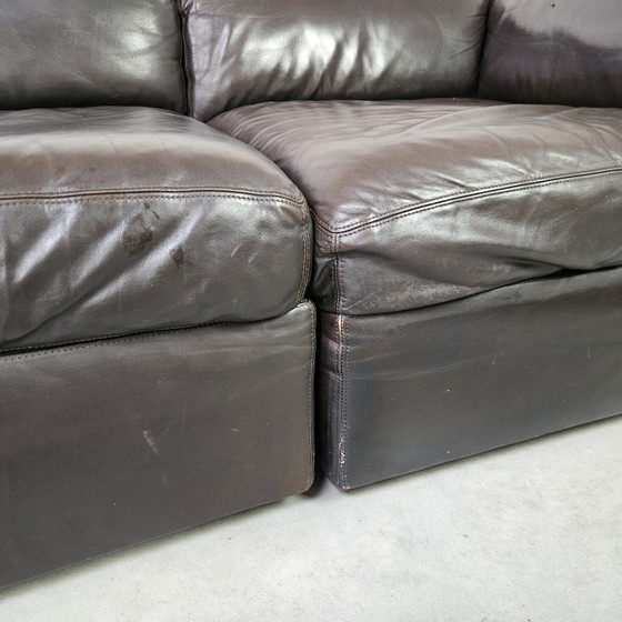 Image 1 of Canapé modulaire vintage en cuir, Jeep Durlet