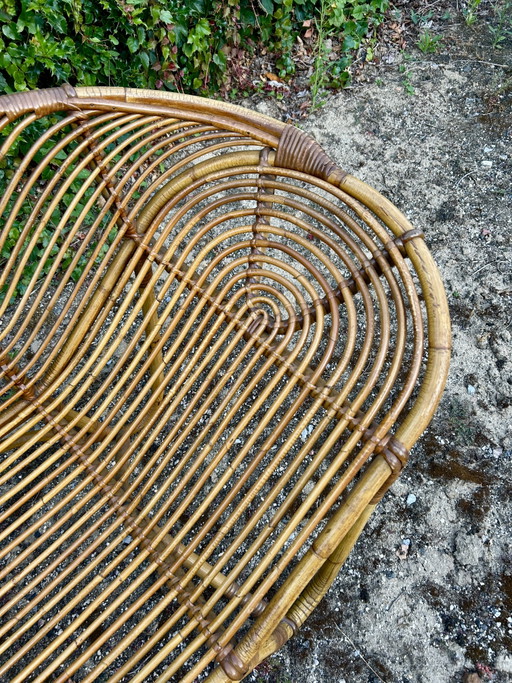 Vintage Midcentury Rotan Ligbed/ Daybed – Rohé Noordwolde, Rattan (photo 2 of 9)
