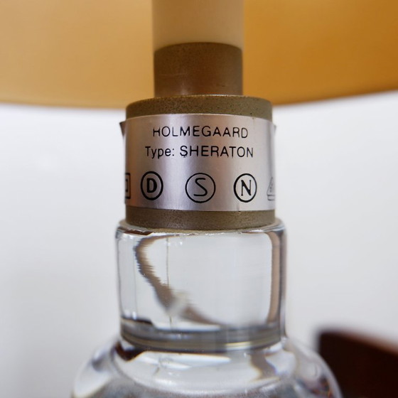 Image 1 of Sheraton model glazen tafellamp, van Michael Bang voor Holmegaard - jaren 70