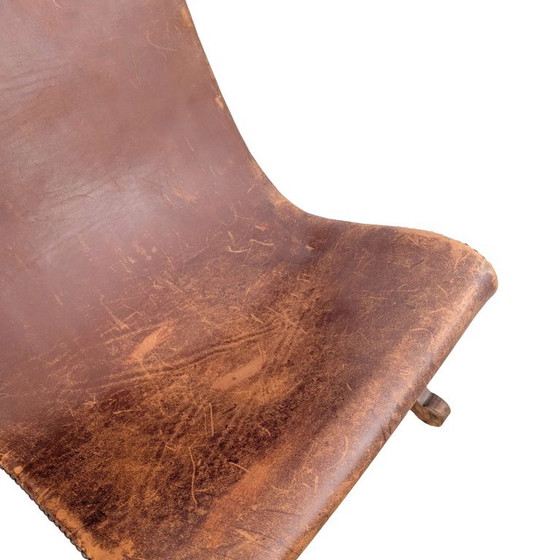 Set of 2 Pierre Lottier Chairs 1950s Almazan Oak Leather Vintage – Side chairs, Wood (photo 8 of 10)