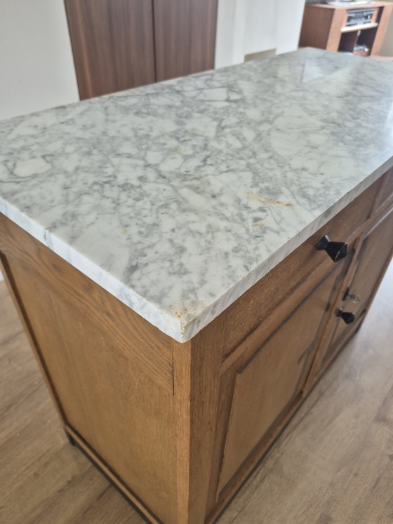Image 1 of Art Deco cabinet with marble top - 1920s to 1930s