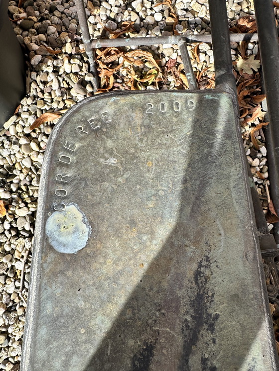 Image 1 of Twee glas in lood stoelen van Cor de Ree uit Roermond