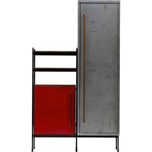 Mobile vintage in metallo rosso di Willy Van der Meeren, 1950